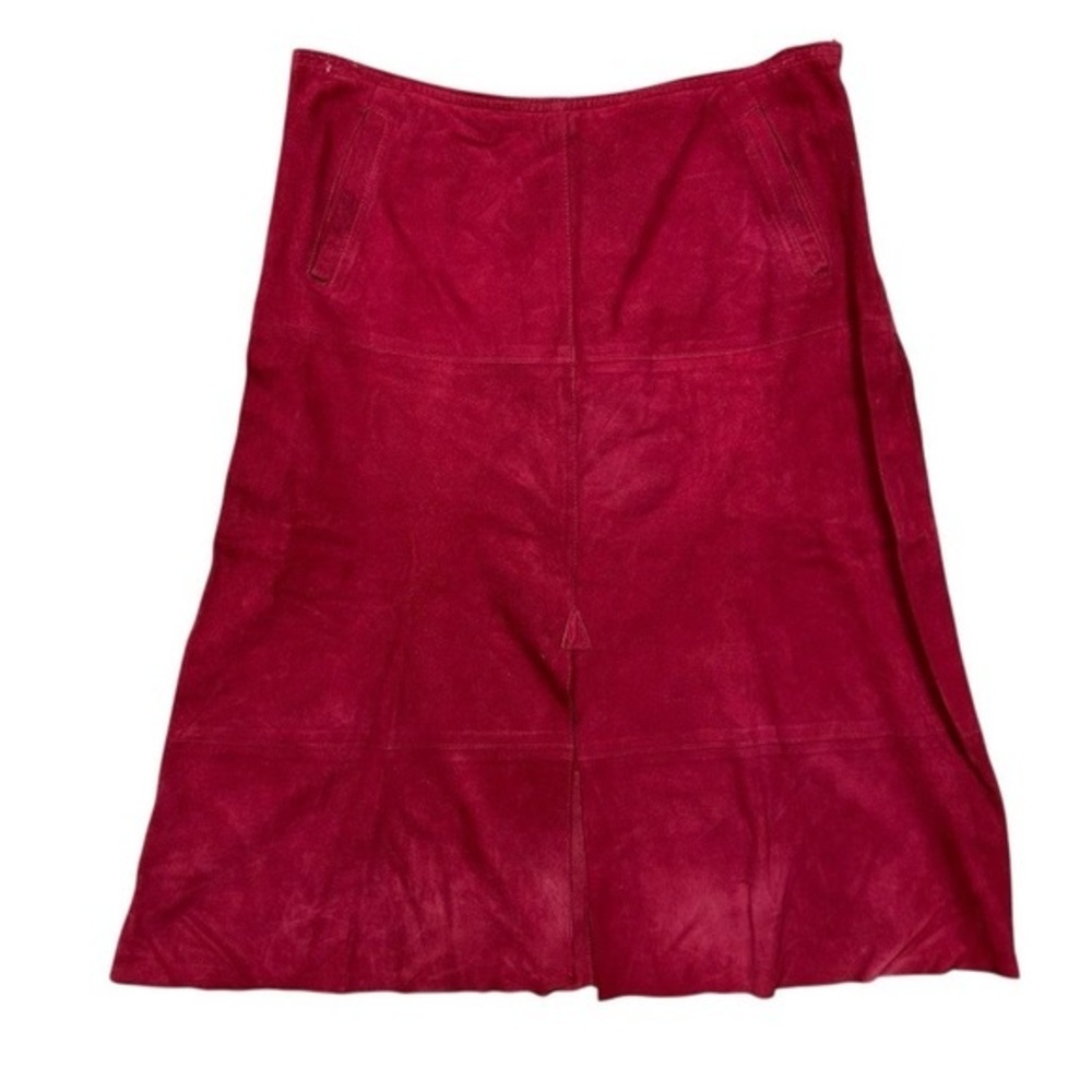 Isabel Marant Women's‎ Red Chèvre Goat Leather Midi Skirt Size 2 Casual Formal
